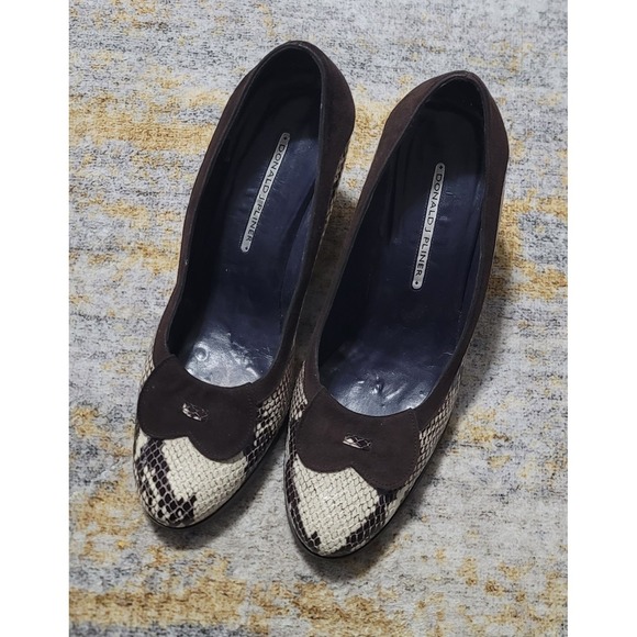 Donald J Pliner Women's Pitone Print/Suede QAMRA-3702 Wedge Heels  Size 10M - Picture 1 of 12